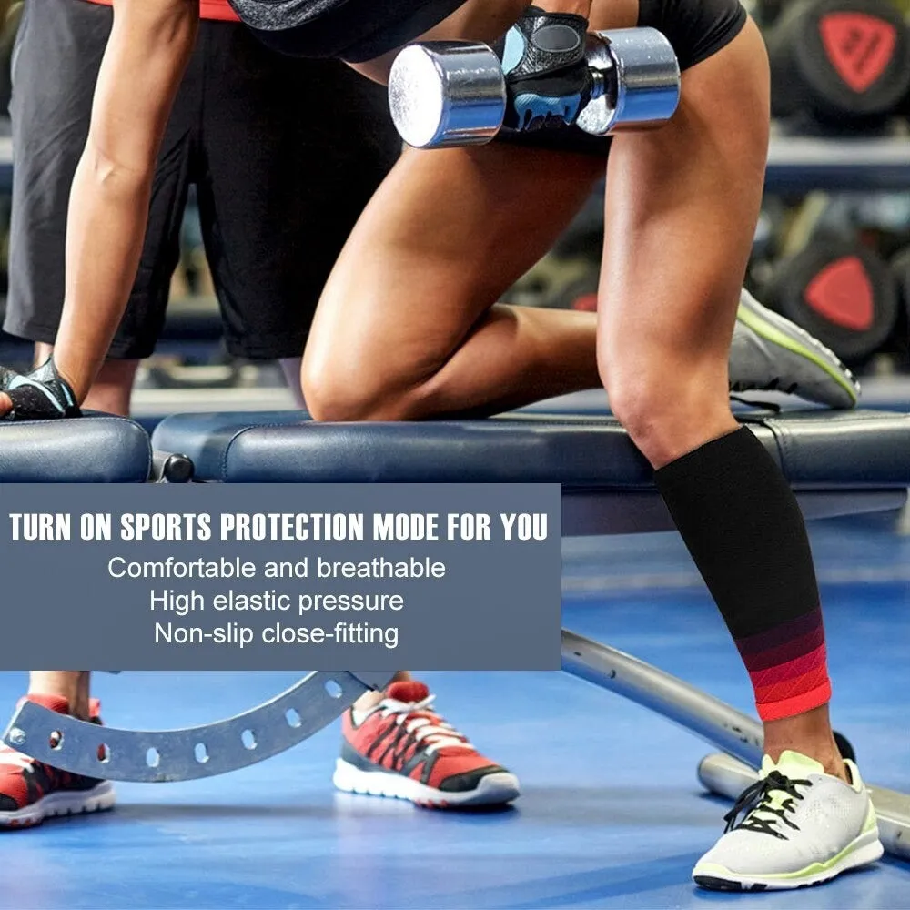 1pair Sports Calf Compression Leg Guard Sleeves for Cycling Running Basketball Football