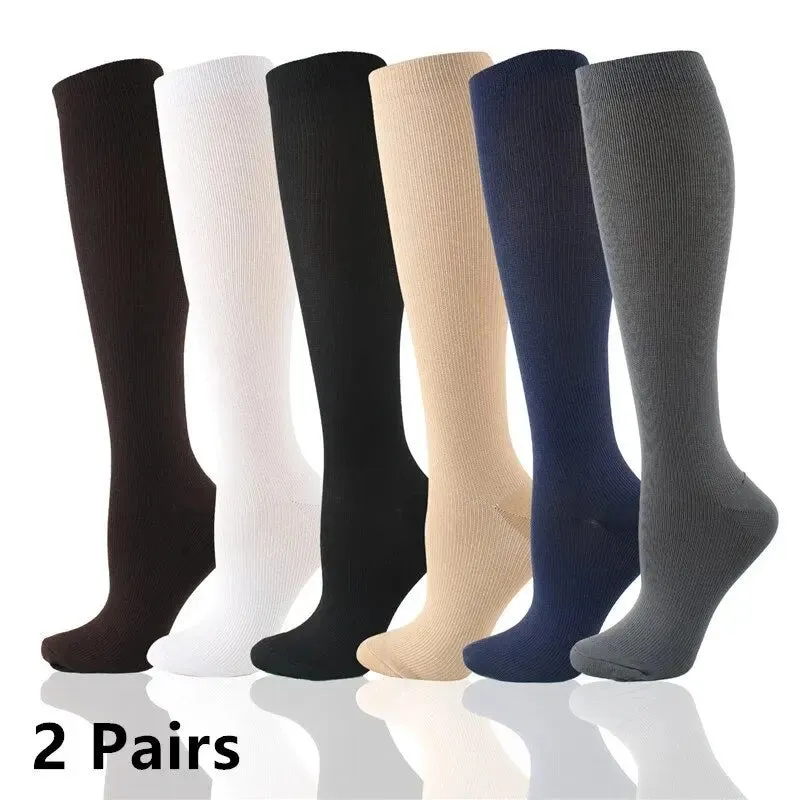 2 Pairs Compression Stockings Promote Blood Circulation Slimming and Comfort