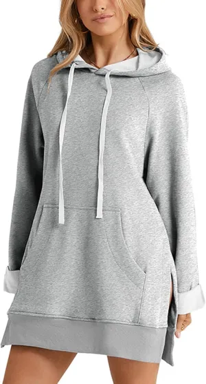 2024 New The Warmy Oversized Hoodie Dress, Giant Hoodies Long Sleeve Oversized Hoodie Dress with Pockets for Women
