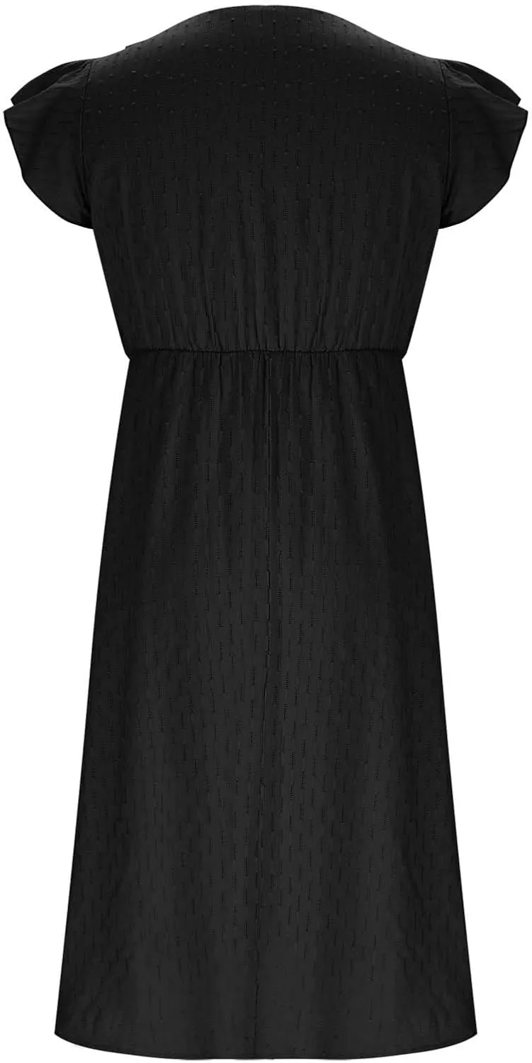 2025 Women's Summer Midi Dress Ruffle Cap Sleeve V-Neck Casual A Line Dress Beach Party Vacation Lace Sun Dresses