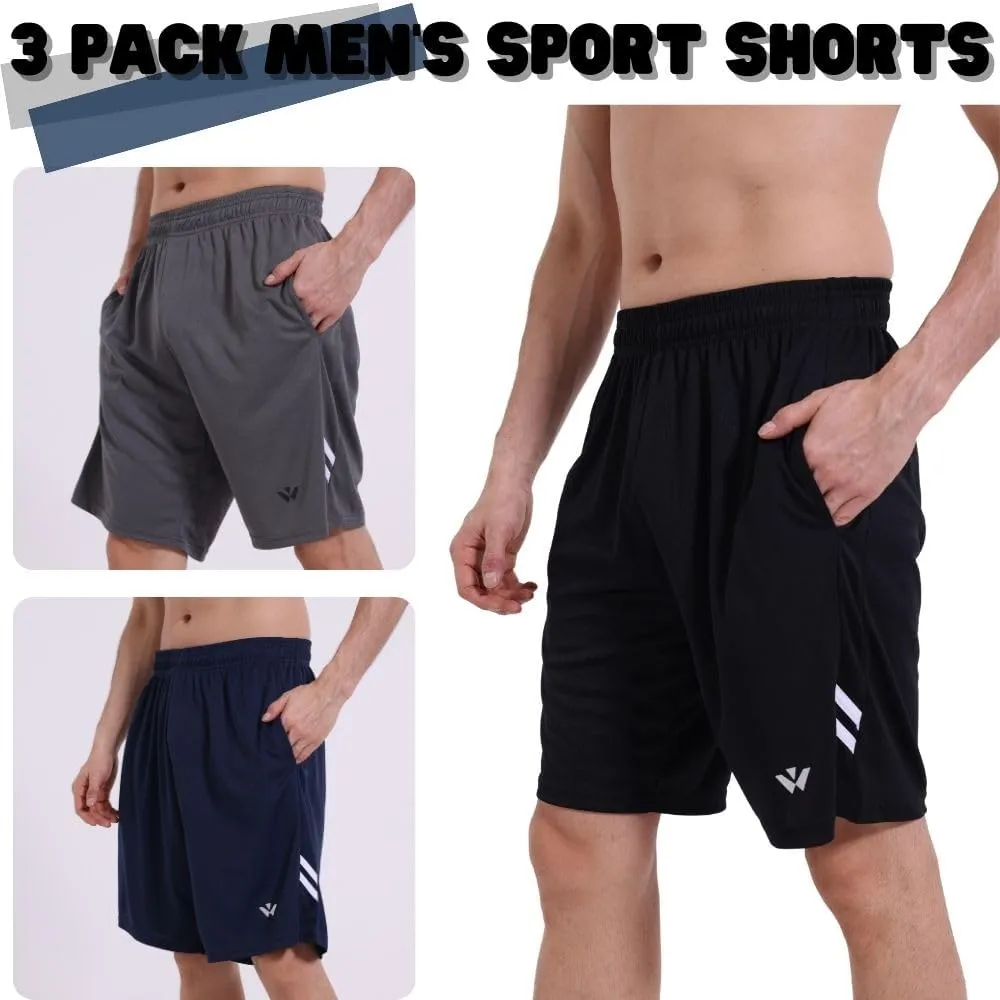 3/5 Pack Athletic Gym Mens Shorts Quick Dry Basketball Shorts with Pockets for Workout Running Casual Activewear