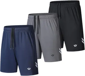 3/5 Pack Athletic Gym Mens Shorts Quick Dry Basketball Shorts with Pockets for Workout Running Casual Activewear