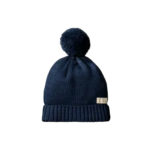 Alpine pom pom beanie - Navy