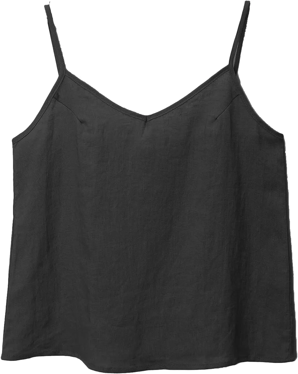 Amazhiyu Women's 100% Linen Camisole Tank Top V-Neck Loose Casual Cami Tops