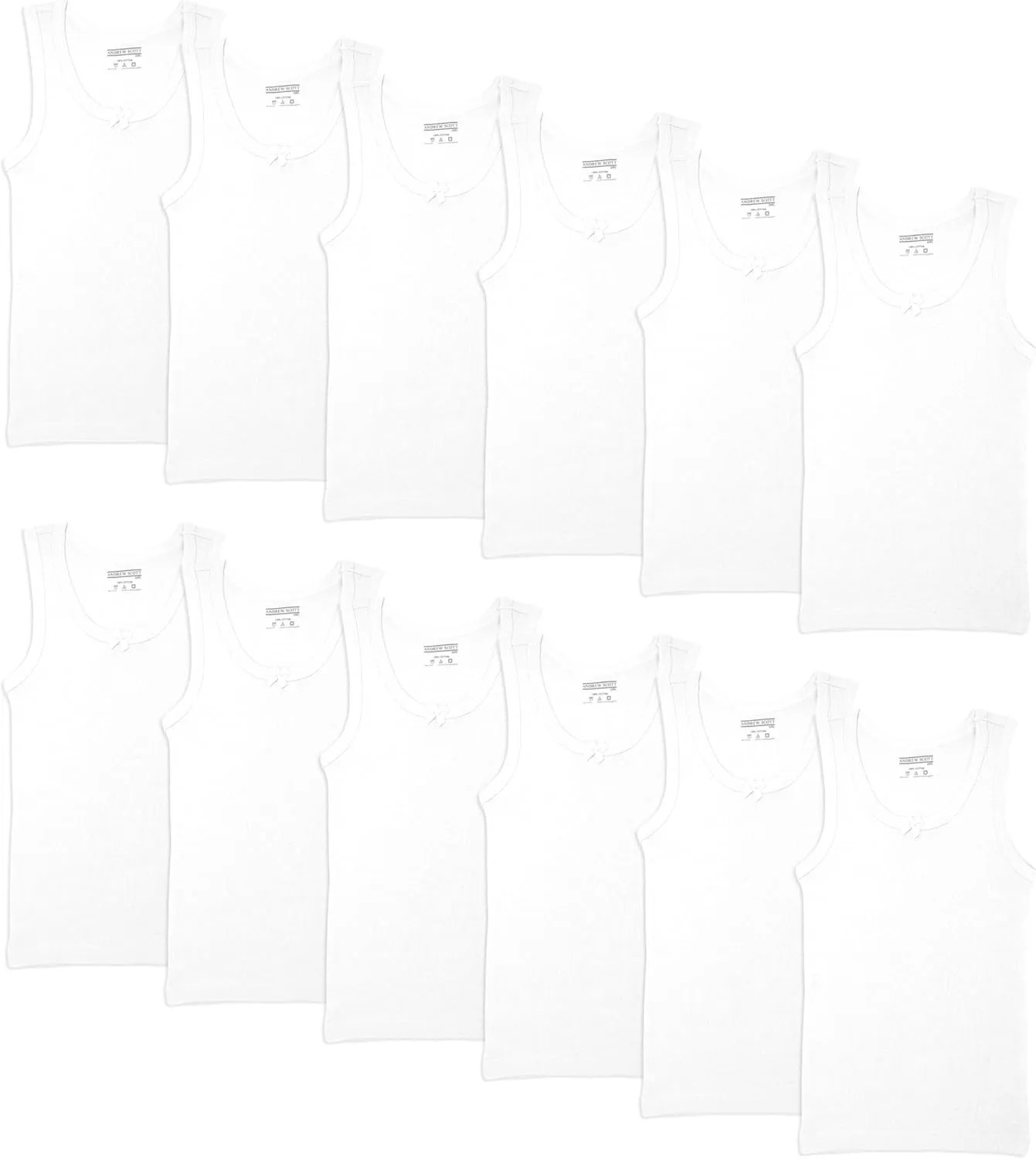 Andrew Scott Girls Camis & Tanks | Cotton Tank Top Layering Undershirts | Multi Pack Colors