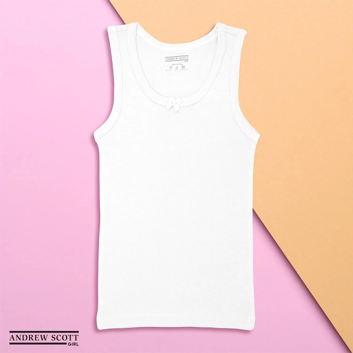 Andrew Scott Girls Camis & Tanks | Cotton Tank Top Layering Undershirts | Multi Pack Colors