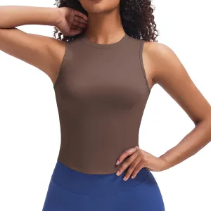 Aoxjox Women's Sleeveless Tank Tops GEO Workout Gym Yoga Curve Longline Crop Top