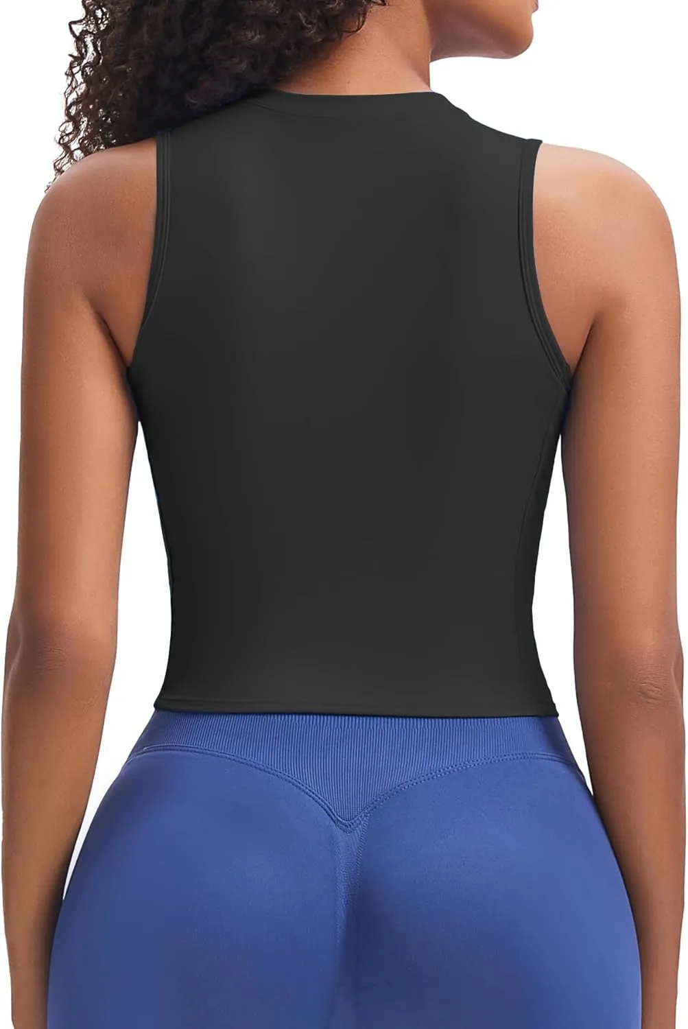 Aoxjox Women's Sleeveless Tank Tops GEO Workout Gym Yoga Curve Longline Crop Top
