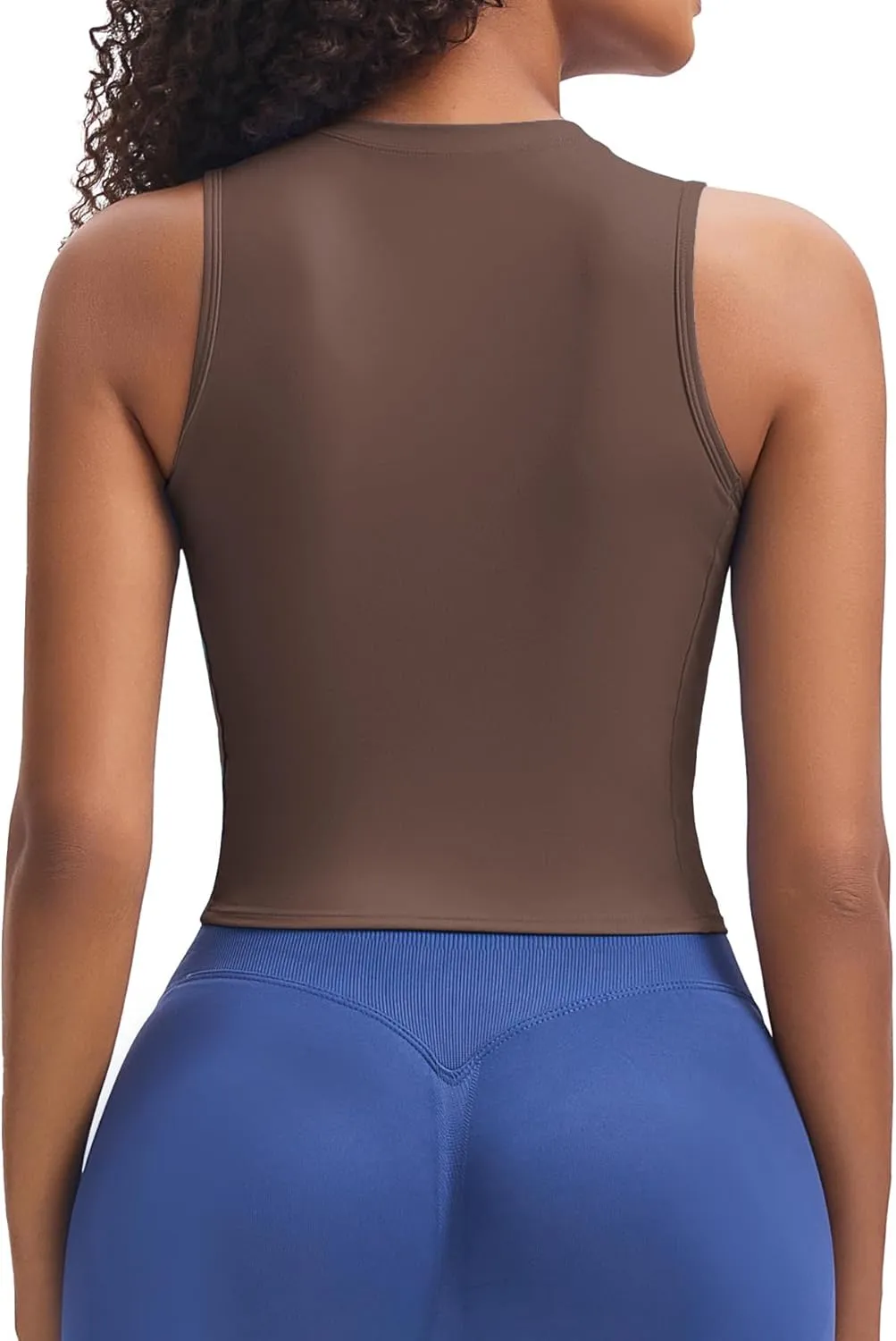 Aoxjox Women's Sleeveless Tank Tops GEO Workout Gym Yoga Curve Longline Crop Top