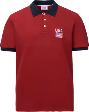 Arvilhill Men's American Flag Polo Shirts Patriotic Golf Polos 1776 Cotton Pique Tee Tops (S-3XL)