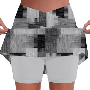 Athletic Skorts for Woman Elastic Cross Hight Waisted Tennis Yoga Shorts Skirts with Pockets Tummy Control Joggers
