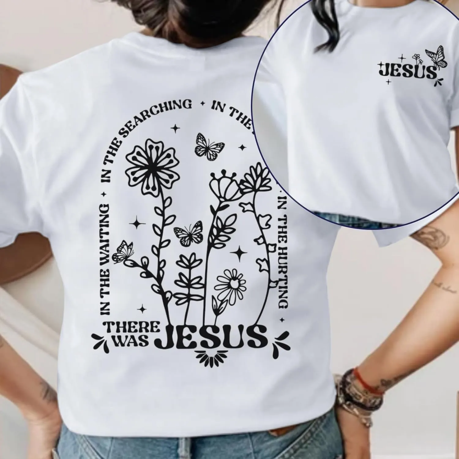 BINTEHGS Christian Jesus Shirts for Women Religious Faith Boho Graphic Tees God Inspirational Bible Verse Tshirts Clothing