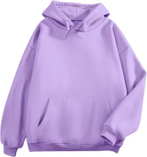 Bobeutou Oversized Hoodie for Women Trendy Hoodies Basic Solid Sweatshirts with Pocket Fleece Pullover Fashion Casual Tops