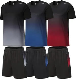 BOOMCOOL Gym Clothes workout shorts and long sleeve shirts for men running dry fit athletic outfits sets 6 pack