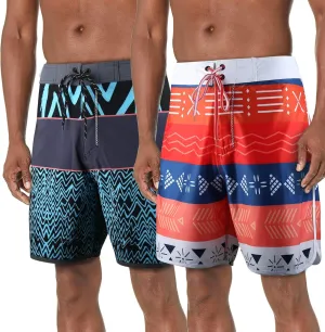 BOOMCOOL Mens Swim Trunks 2 Pcaks Swim Shorts Boardshorts Beach Shorts with Funny Swimwear Bathing Suits for Men