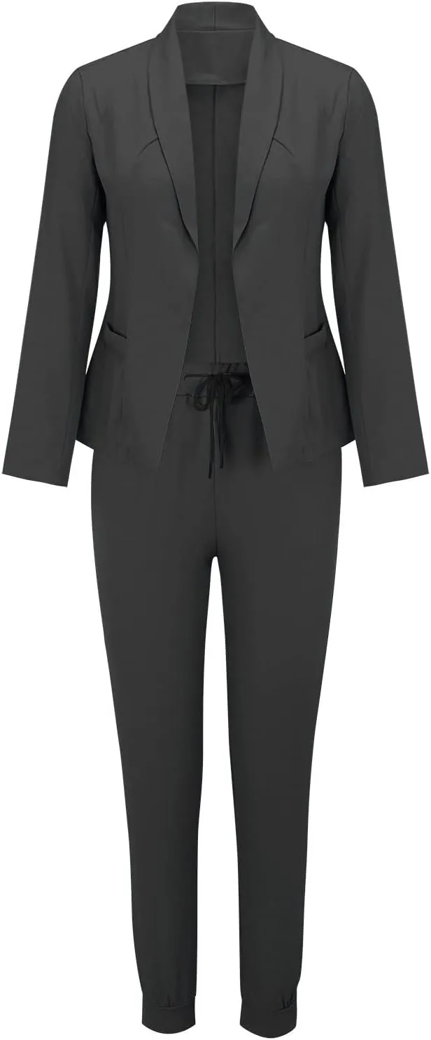 Business Casual Outfits for Women Plus Size Pants Suit Dressy Women's 2 Piece Formal Work Wear Office Dress Blazer