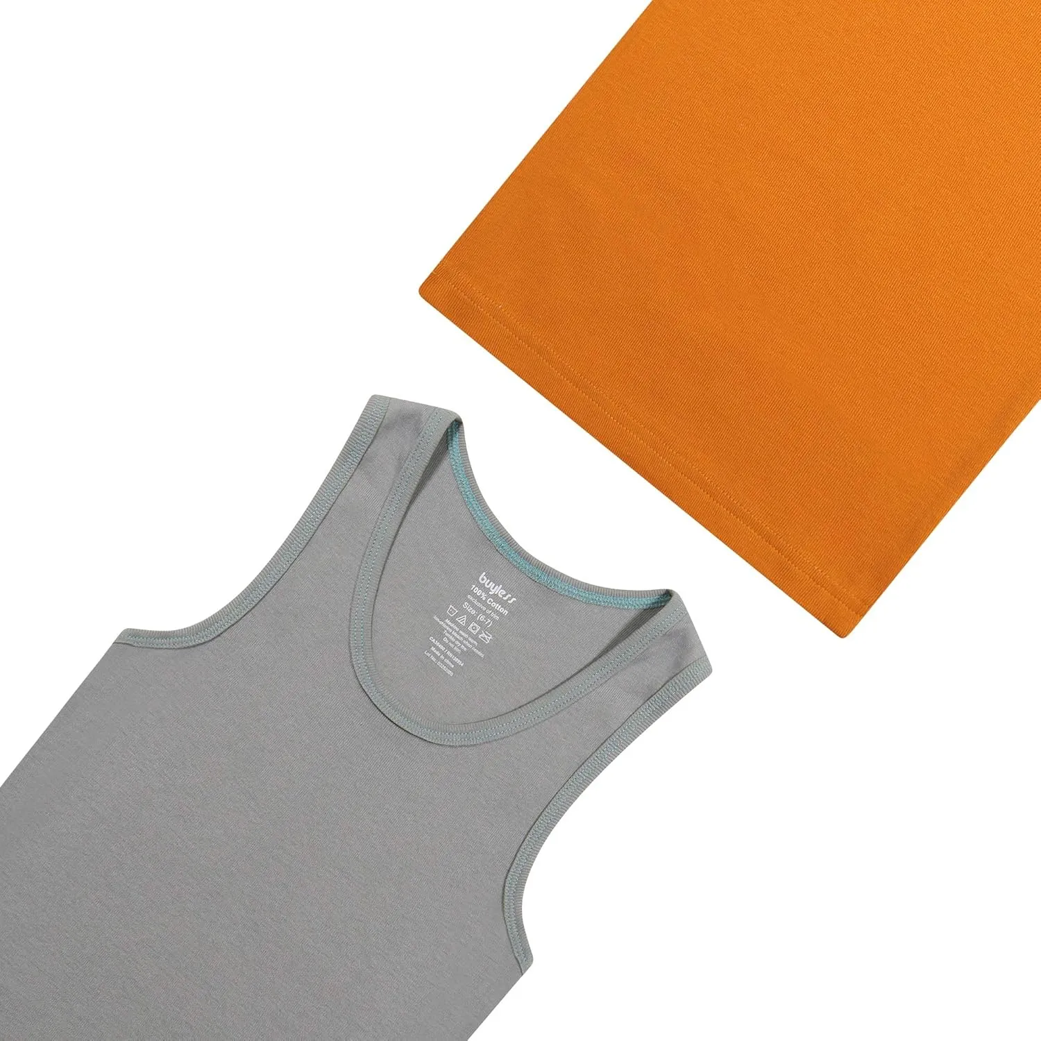 Buyless Fashion Boys Scoop Neck Tagless Undershirts Soft Cotton Tank Top (10 Pack)
