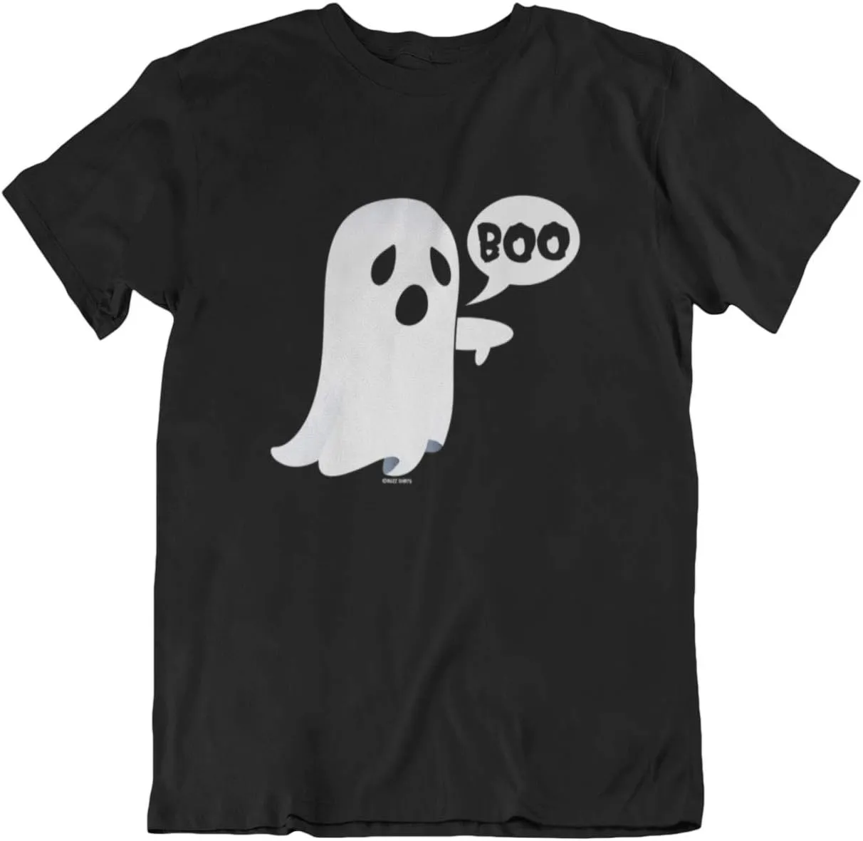 buzz shirts Boo Ghost - Mens Womens Unisex Spooky Halloween Organic Cotton T-Shirt