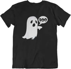buzz shirts Boo Ghost - Mens Womens Unisex Spooky Halloween Organic Cotton T-Shirt