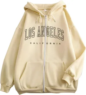California Hoodies For Girls Letter Print Graphic Sweatshirt Hooded Long Sleeve Casual Loose Pullover Tops For 4-14 Years