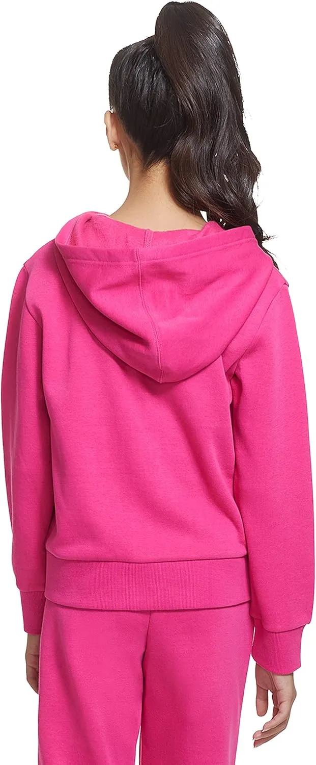 Calvin Klein Girls' Full-Zip Fleece Hoodie Sweatshirt with Front Pockets