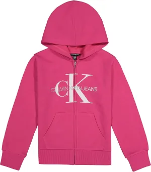 Calvin Klein Girls' Full-Zip Fleece Hoodie Sweatshirt with Front Pockets