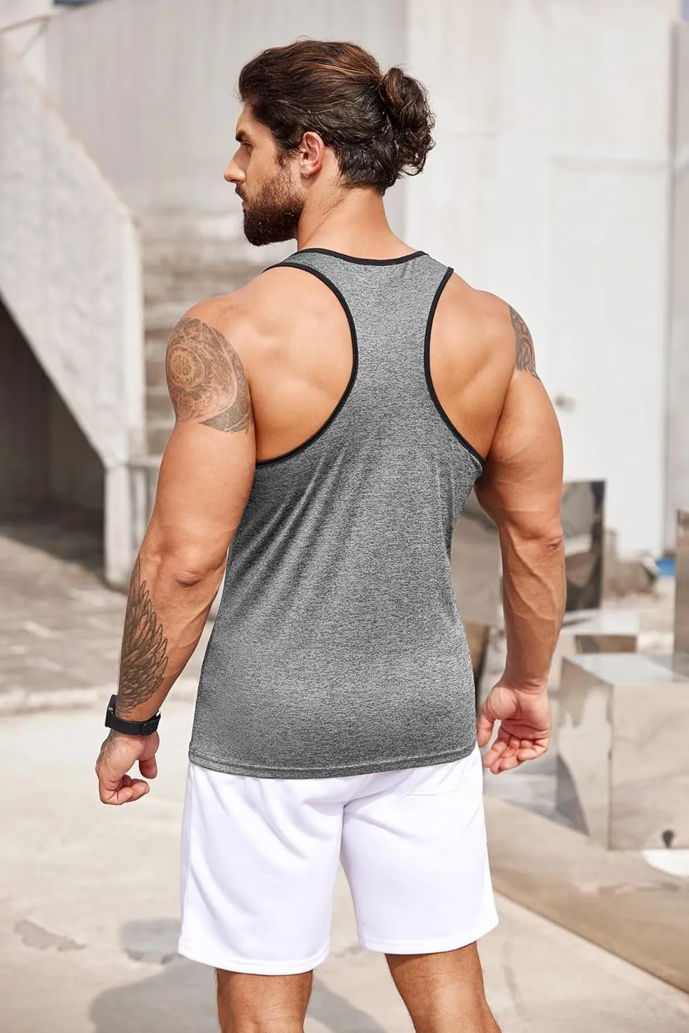 COOFANDY Men's 3 Pack Gym Tank Tops Y-Back Workout Muscle Tee Sleeveless Fitness Bodybuilding T Shirts