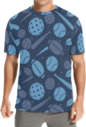 Crew Neck T-Shirts for Men Novelty Short Sleeve Casual Summer Tee Shirt for Gym Basketball Athletic Size S-3XL