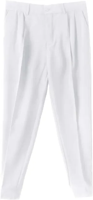 CRNTCEM Straight Anckle Pants for Men Flat-Front Casual Formal Dress Pants 2023 Spring Fall Business Work Cropped Trousers