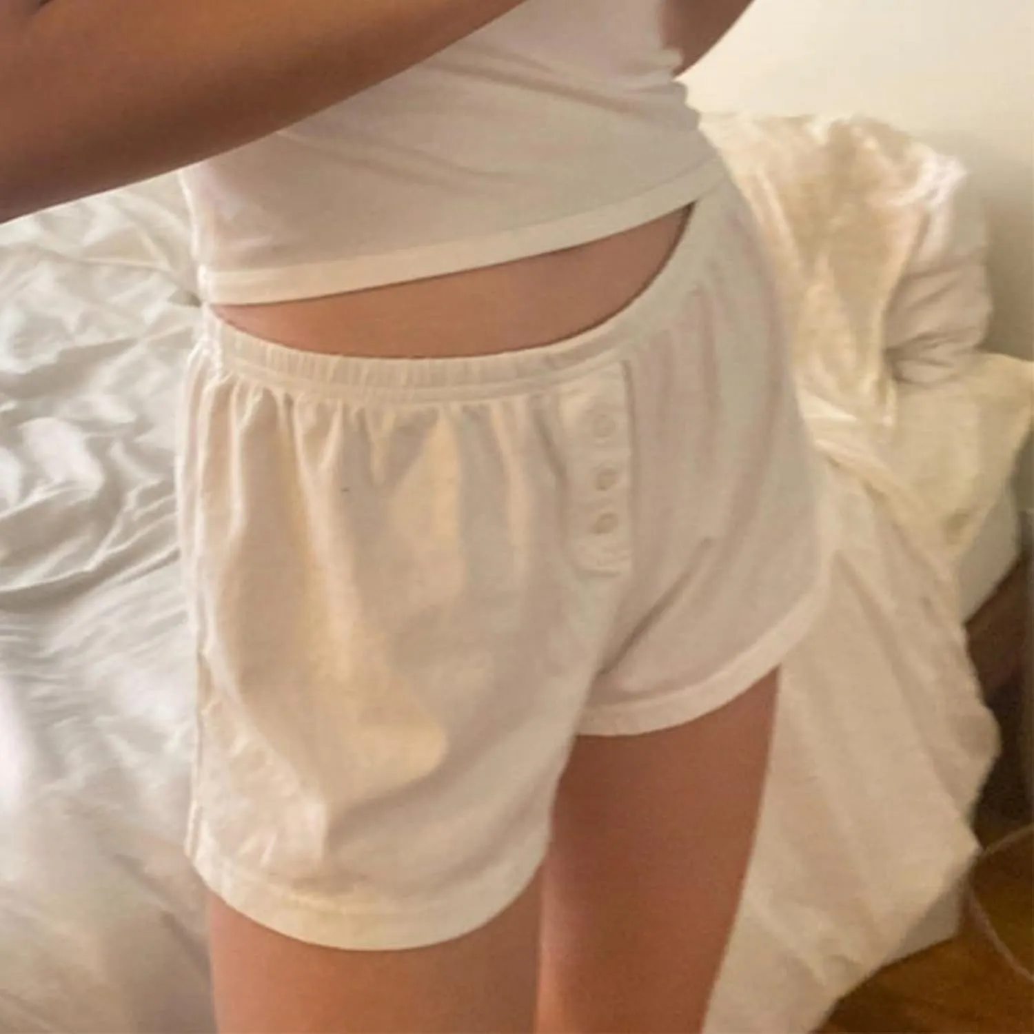Cute Pajama Shorts for Women Y2K Sexy Low Rise Lounge Floral Shorts Comfy Striped Button Boxers Pj Bottoms Sleepwear