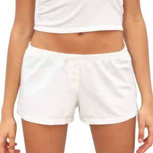 Cute Pajama Shorts for Women Y2K Sexy Low Rise Lounge Floral Shorts Comfy Striped Button Boxers Pj Bottoms Sleepwear