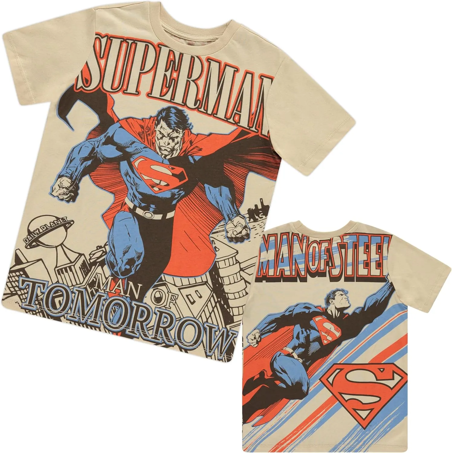 DC Comics Superman Fashion T-Shirt Little to Big Kid/Boys 4-20 Sizes