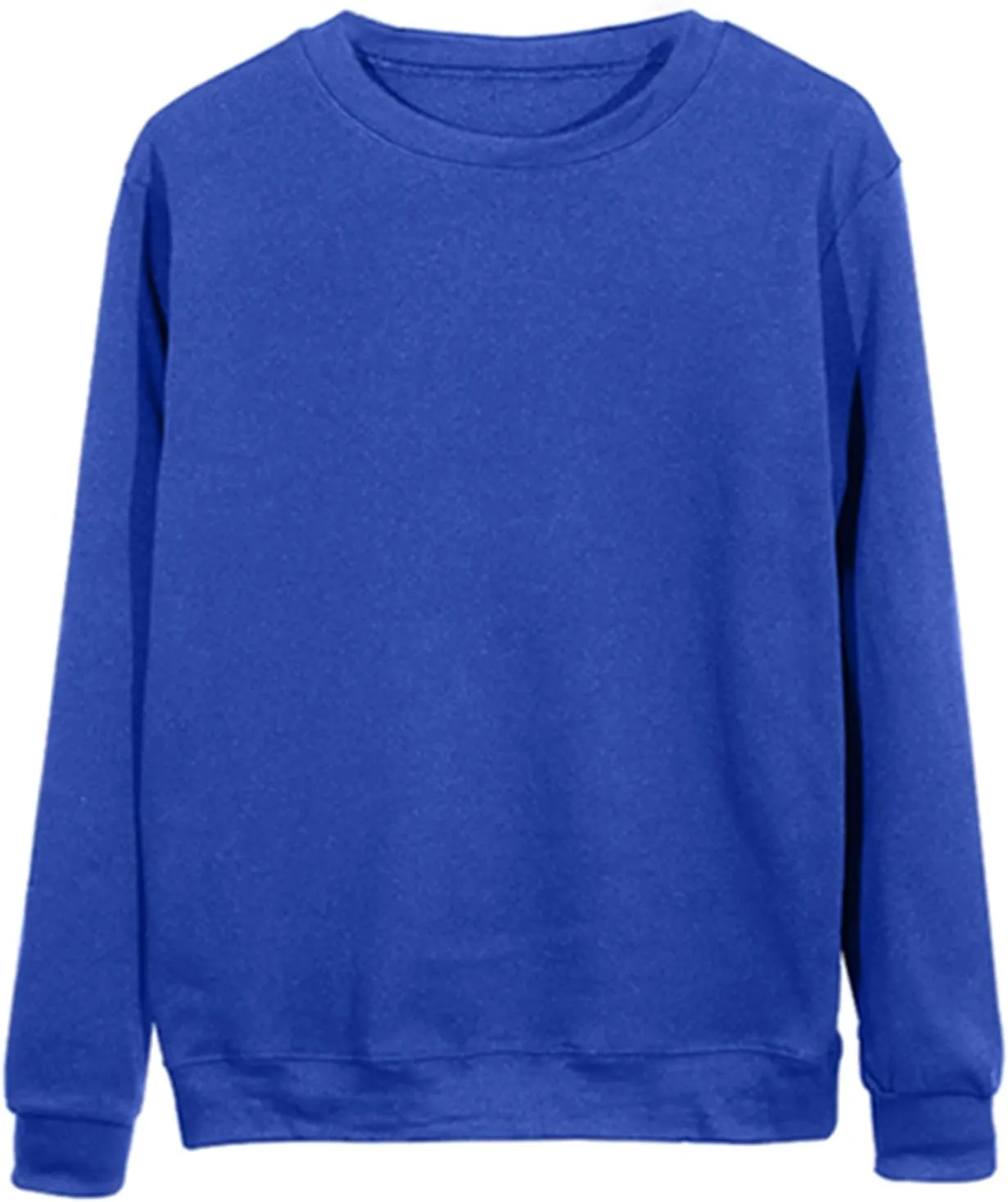 DOLKFU Sweatshirt For Womens Fashion Long Sleeve Solid Color Pullover Shirts Loose Crew Neck Casual Sweatshirts