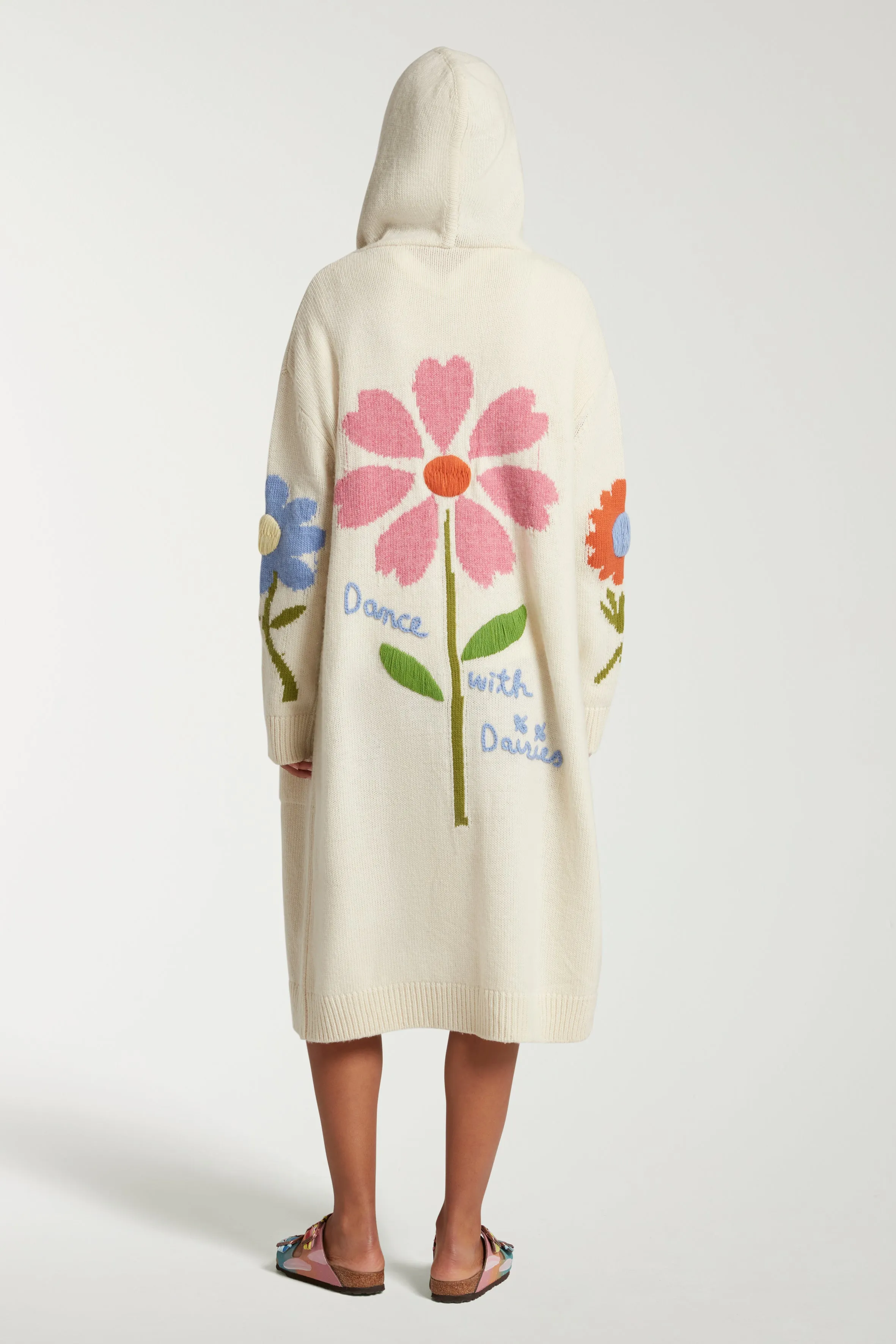 Embroidered Floral Long Cardigan