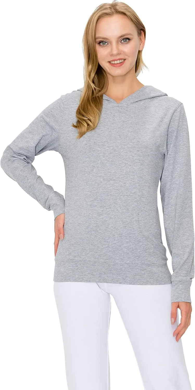 EttelLut Lightweight Comfy Cotton Casual Active Full Zip-up/Pullover Plain Hoodie Jacket