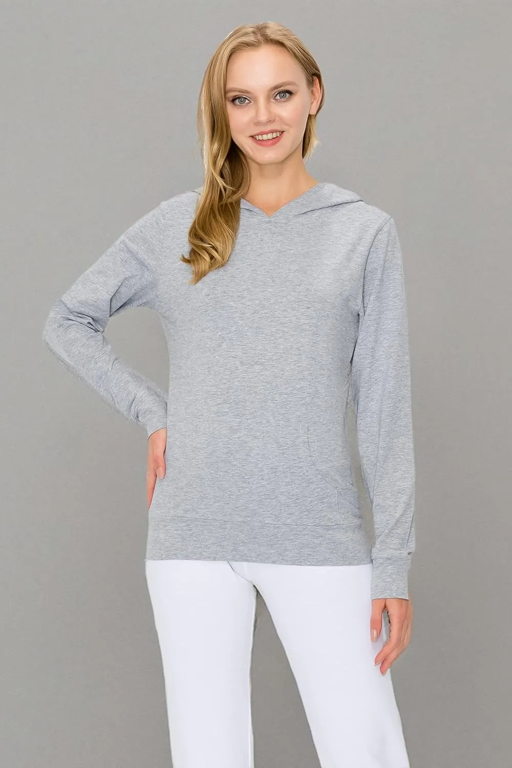 EttelLut Lightweight Comfy Cotton Casual Active Full Zip-up/Pullover Plain Hoodie Jacket