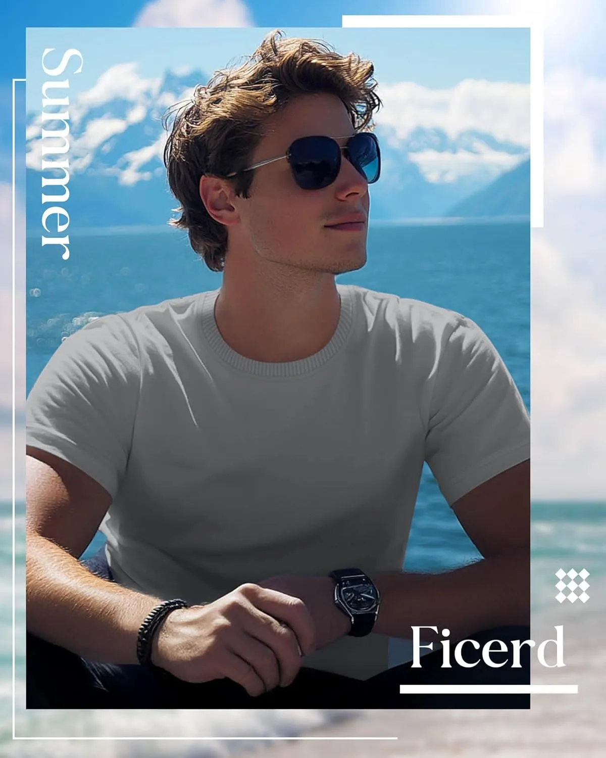 Ficerd 6 Pack Men's Big and Tall Shirts Short Sleeve Cotton Tee Summer Crew Neck Oversize Top Loose Fit Shirt Multipack