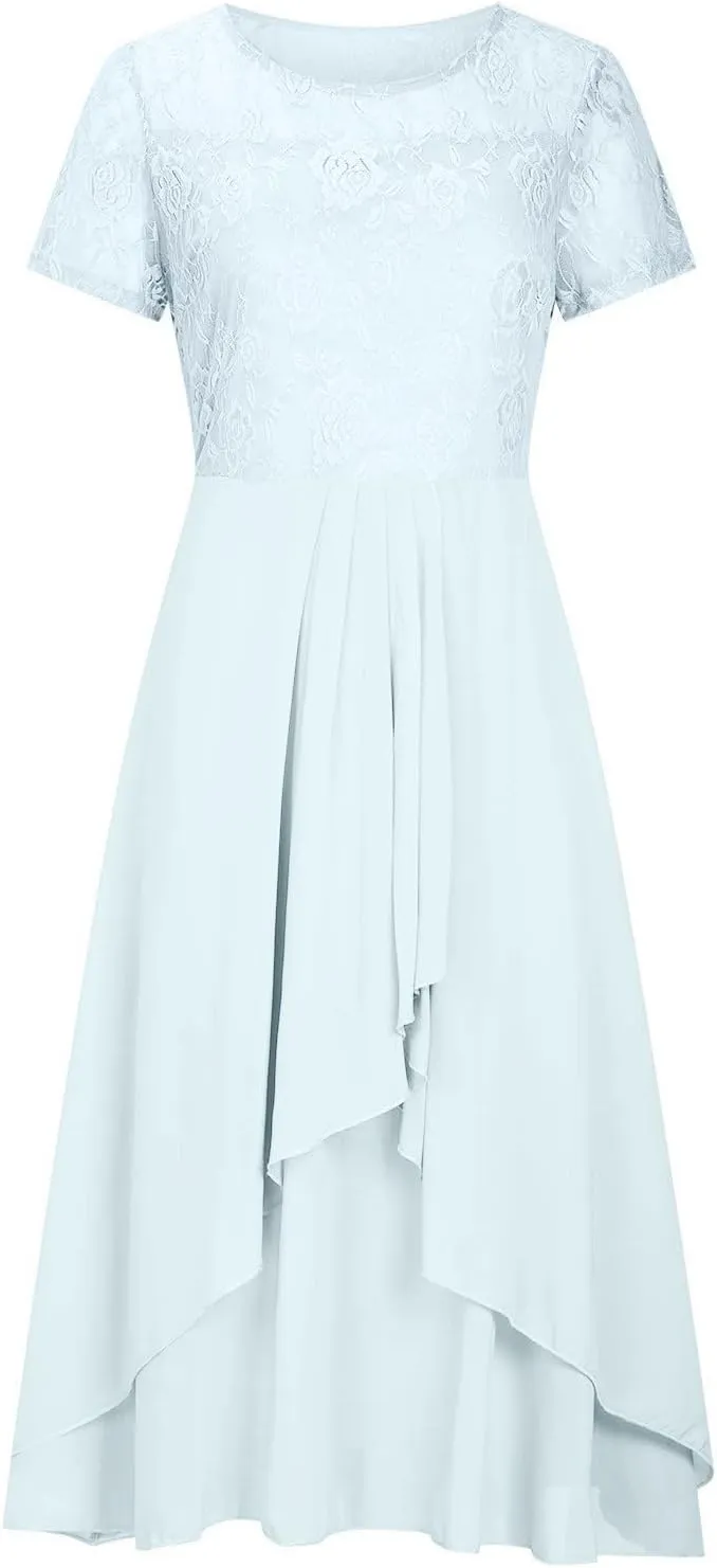 Flowy Lace Chiffon Dress Elegant Formal Evening Party Wedding Mother of The Bride Dresses for Women 2025