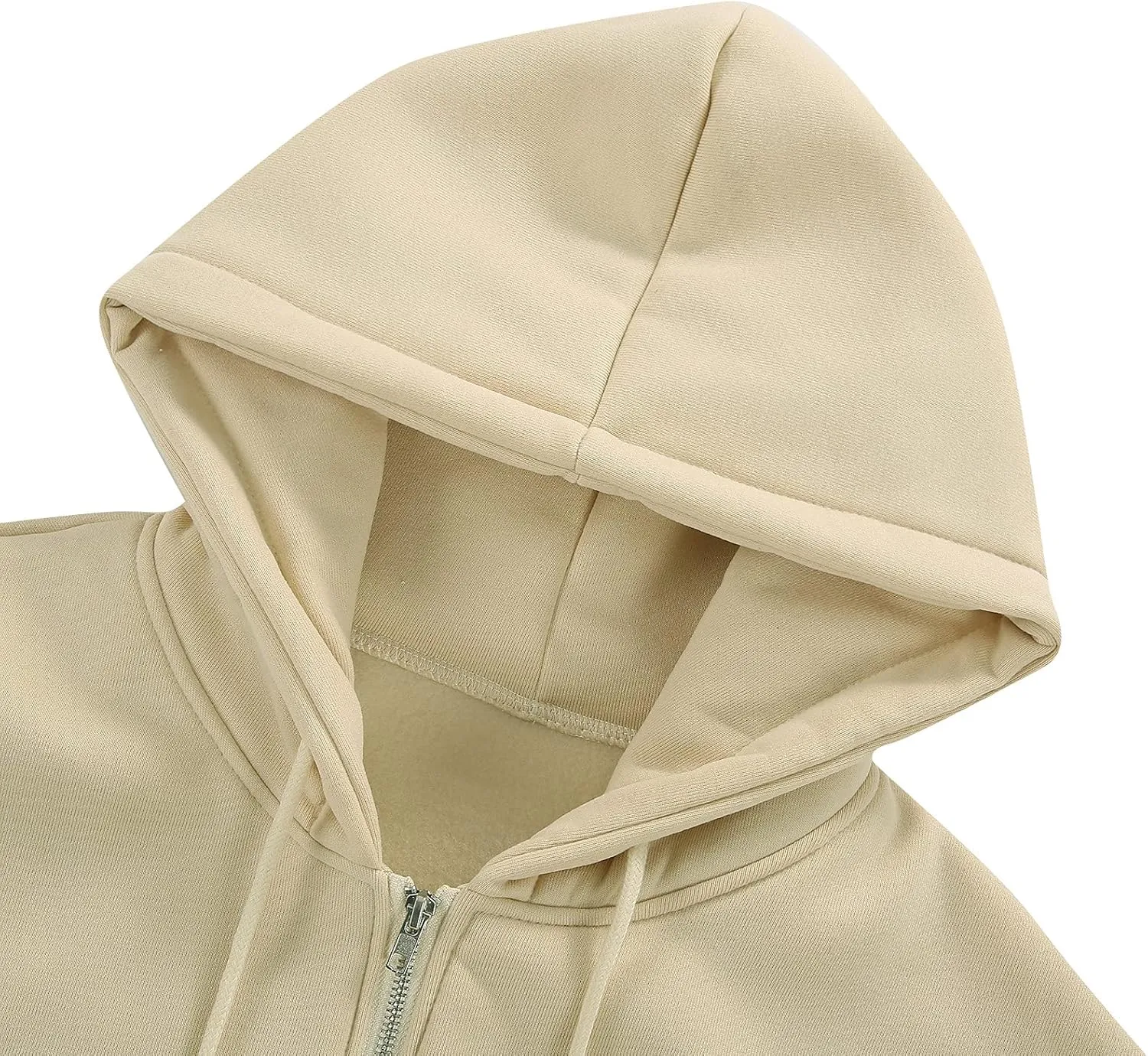 Franhais Womens Zip Up Oversized Hoodies Y2k Long Sleeve Drawstring Vintage Sweatshirts Aesthetic Pullover JacketStreetwear