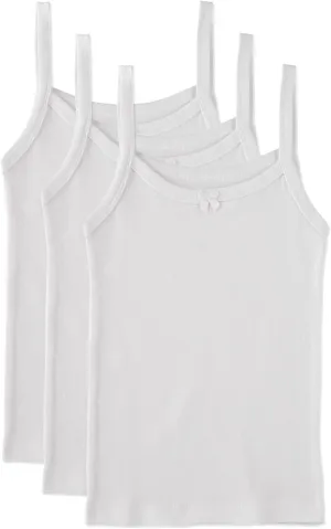 Girls Cotton Undershirt T-Shirt Camisole Tank Top, Multi Pack (Size 2T-14)