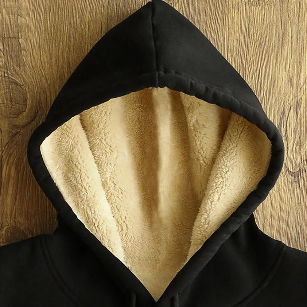 Half Face Skeleton Flower Crew Collar Fleece Sherpa Hoodie