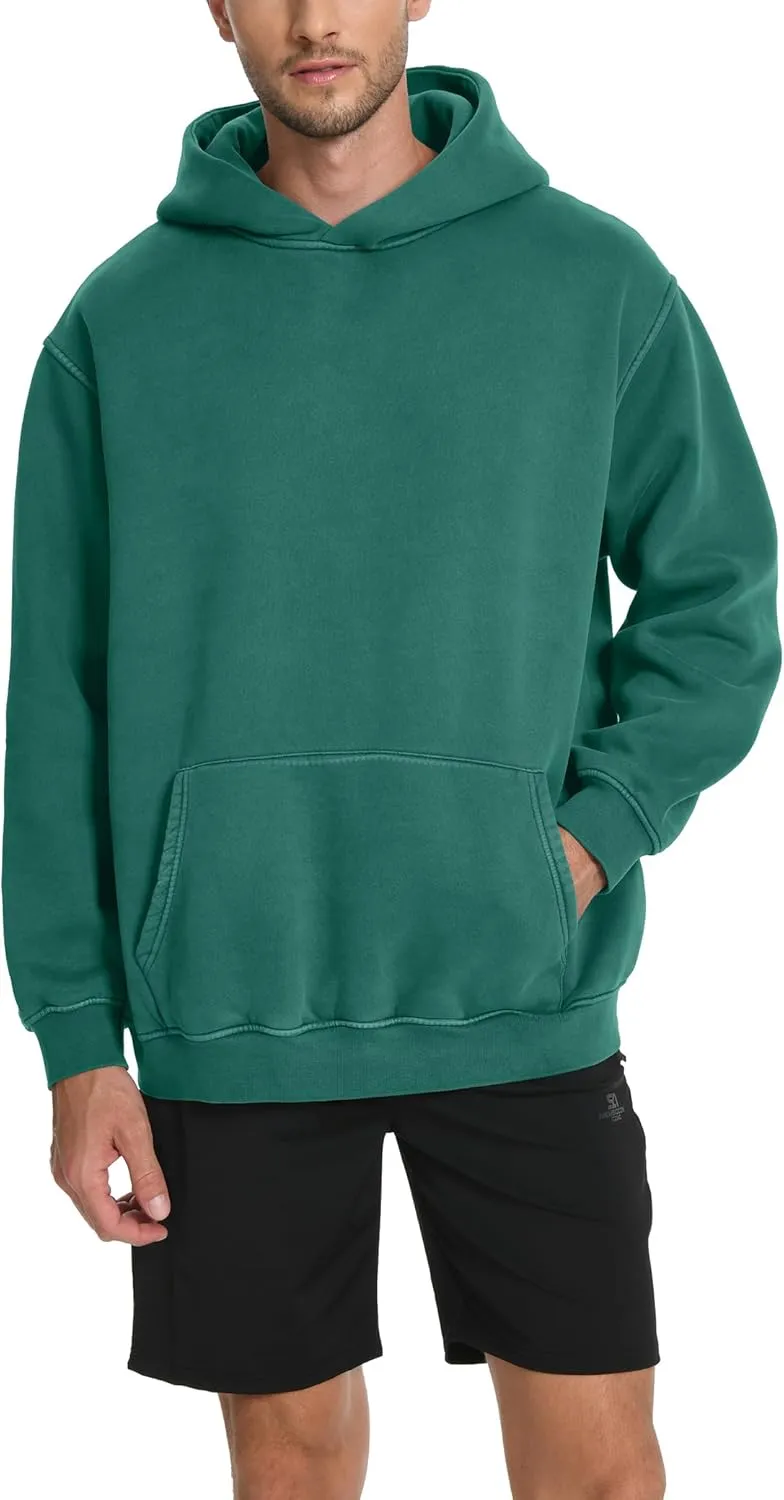 Hatant Hoodies for Men Heavyweight Fleece Sweatshirts Mens Acid Wash Athletic Hoodie Oversized Matching Pullover for Couples