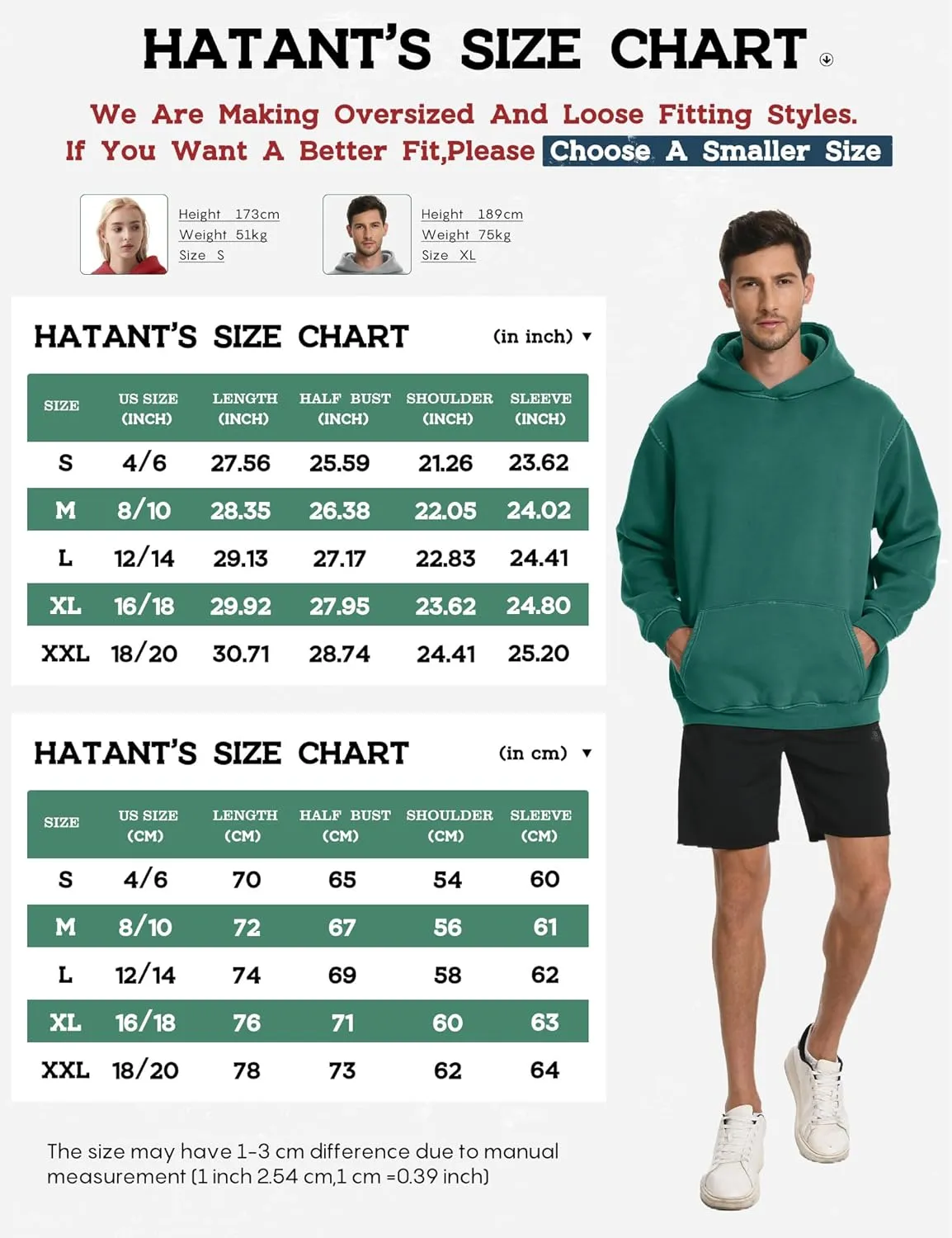 Hatant Hoodies for Men Heavyweight Fleece Sweatshirts Mens Acid Wash Athletic Hoodie Oversized Matching Pullover for Couples