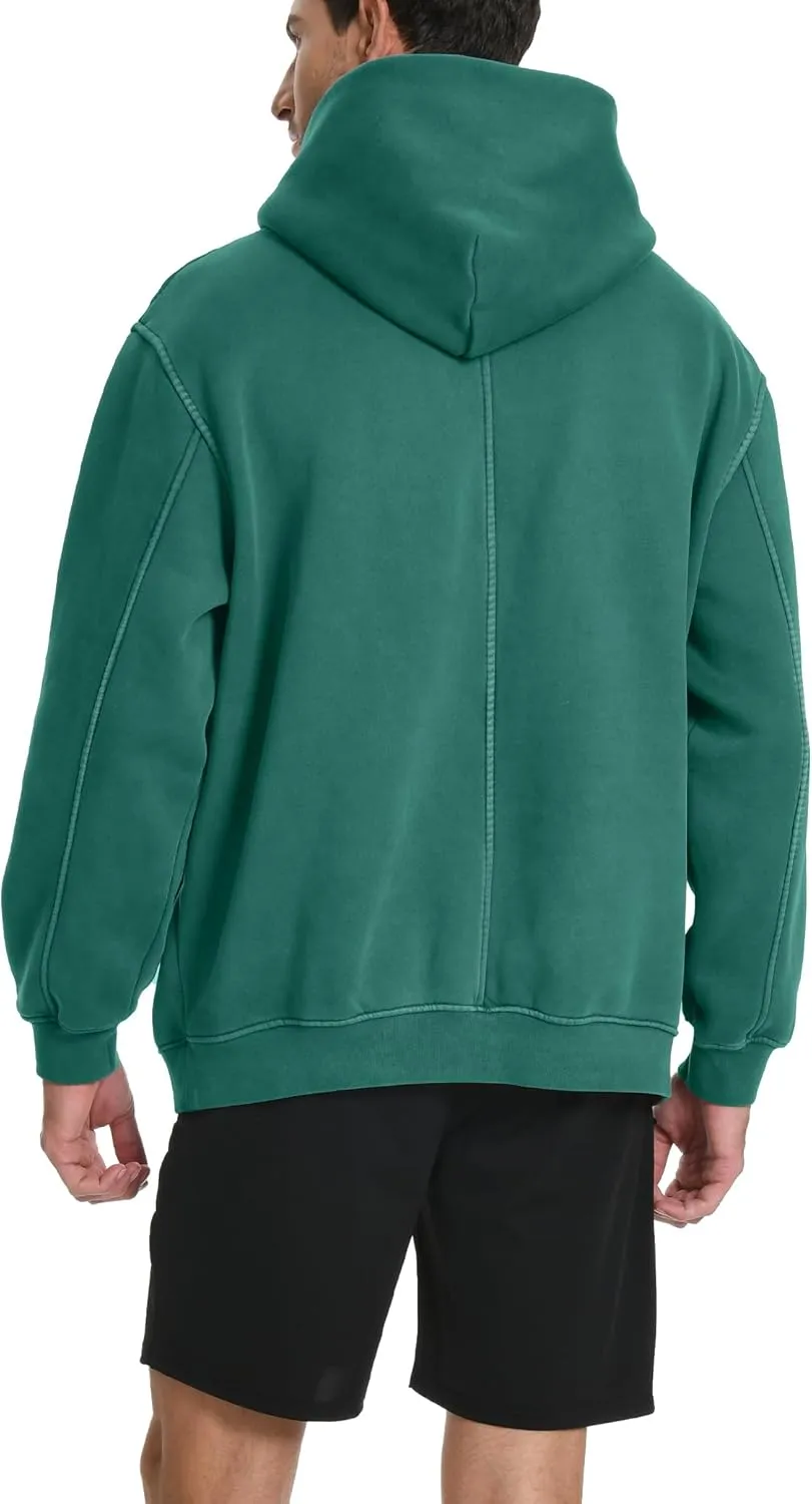 Hatant Hoodies for Men Heavyweight Fleece Sweatshirts Mens Acid Wash Athletic Hoodie Oversized Matching Pullover for Couples