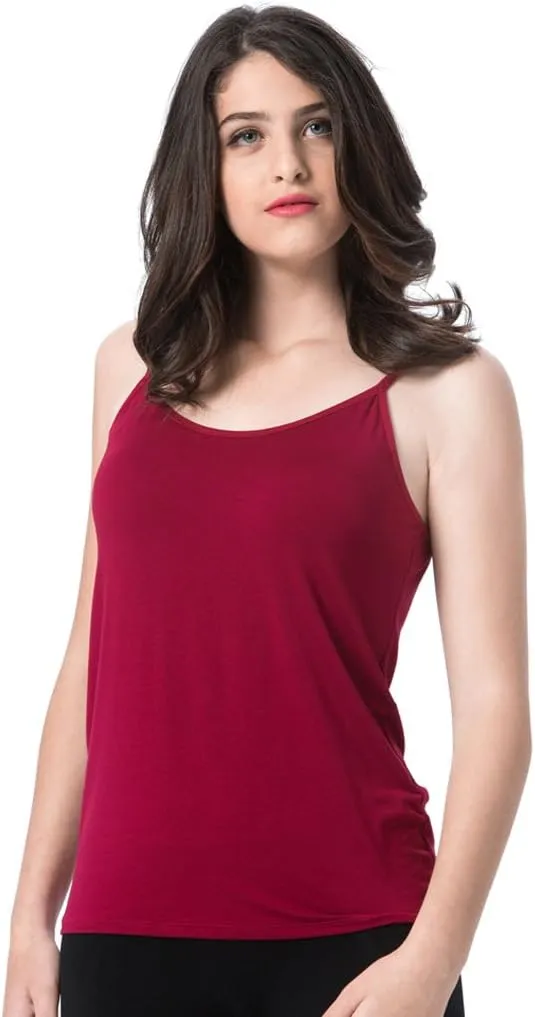 Ibeauti Womens Camisoles Tops with Built in Padded Bra Basic Breathable Tank Top