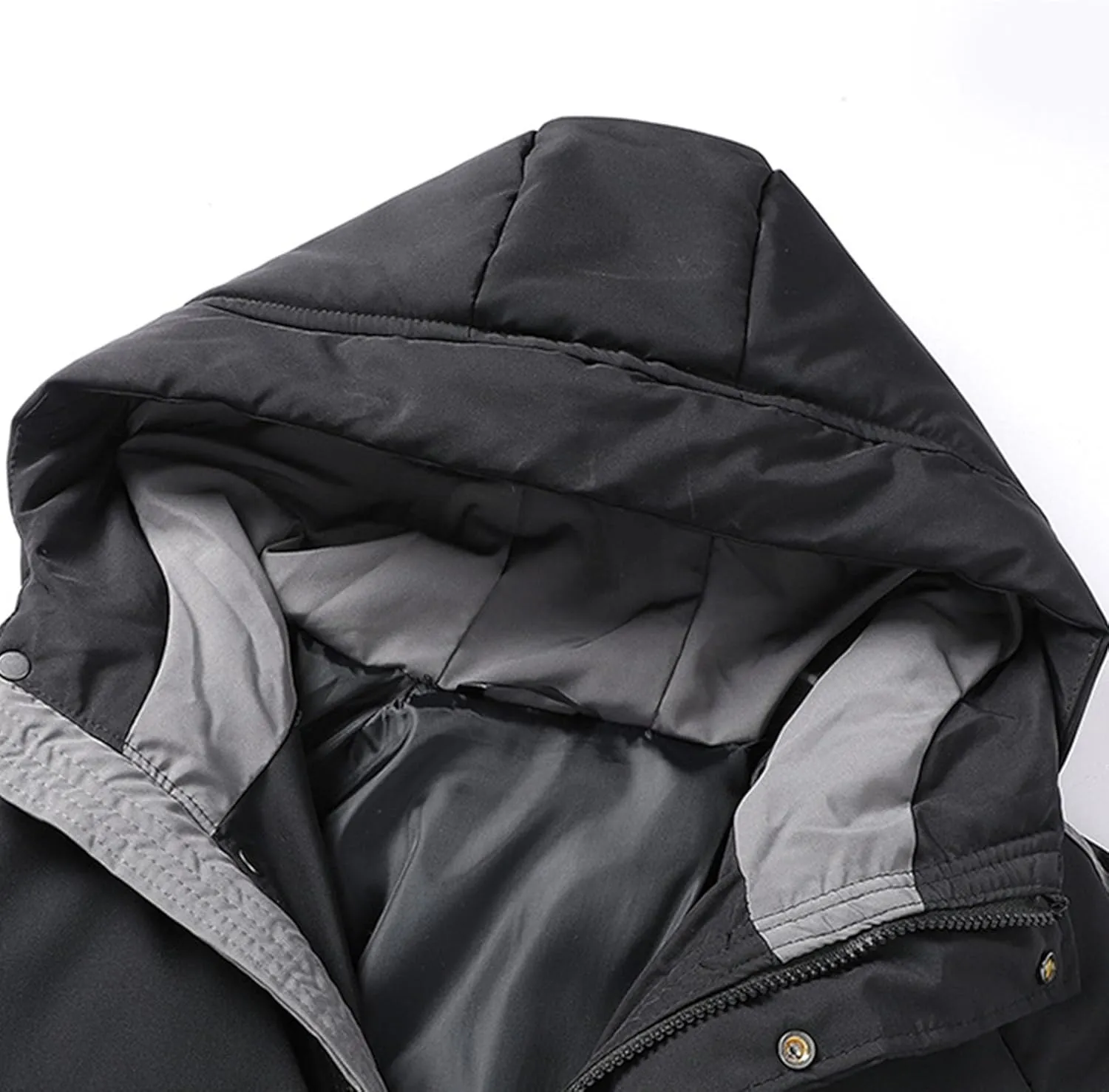 JEShifangjiusu Men's Puffer Jacket Waterproof Winter Parka Jacket Warm Thicken Ski Coat Thicken Padded Cotton Coat with Hood