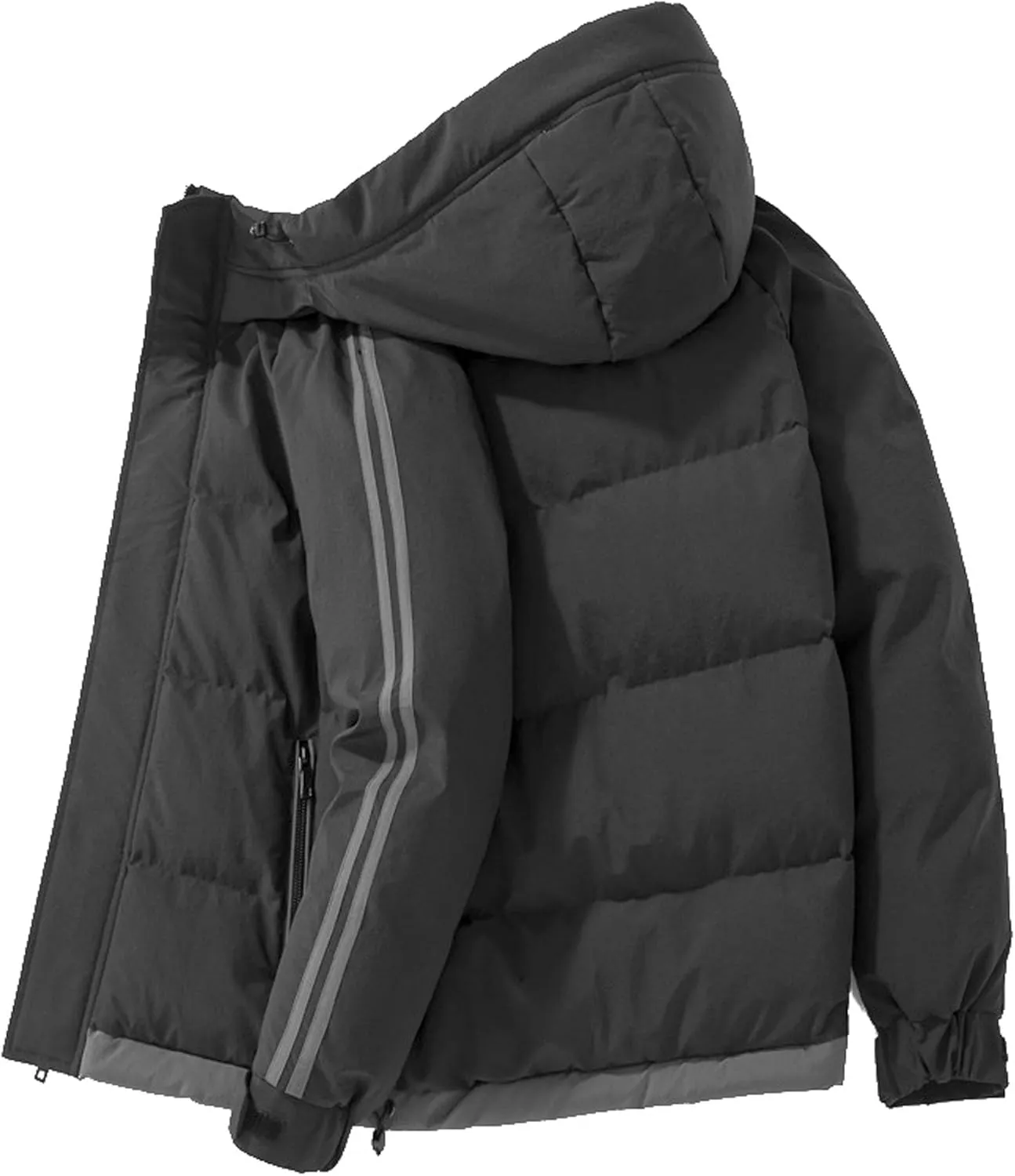 JEShifangjiusu Men's Puffer Jacket Waterproof Winter Parka Jacket Warm Thicken Ski Coat Thicken Padded Cotton Coat with Hood