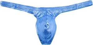 JEsilunmaMY Mens Shiny Leather Thongs Low Rise U Convex Pouch G-String Underwear Stretch T-Back Bikini Briefs Under Panties