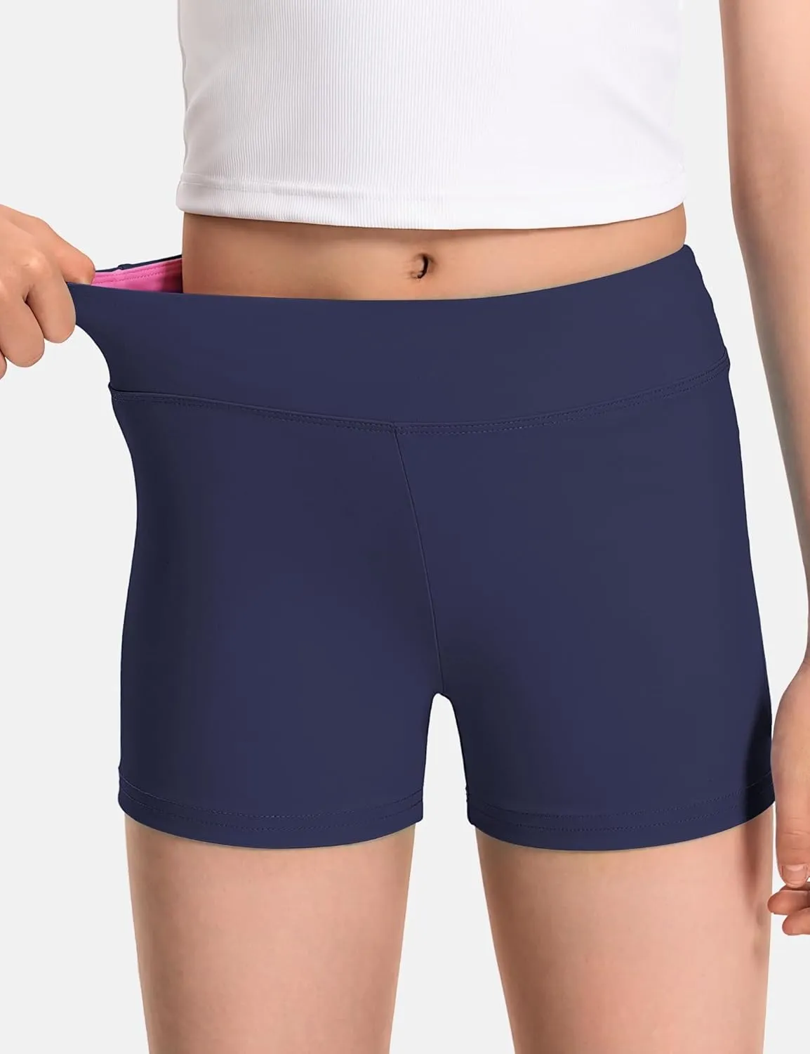 JOCMIC 3 Pack Girls Athletic Shorts Dance Gymnastics Yoga Running for Kids 4-12 Years