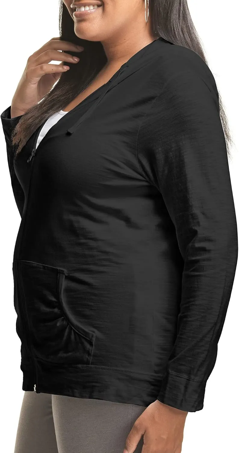 Just My Size Women's Full Zip Slub Hoodie Plus Size